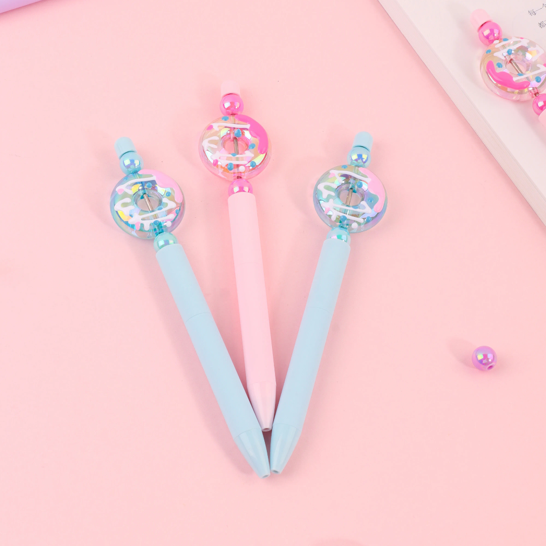 Kawaii Donut Spinner Gel Pen 0.5mm Black Ink Cute Pastel Fidget Pen