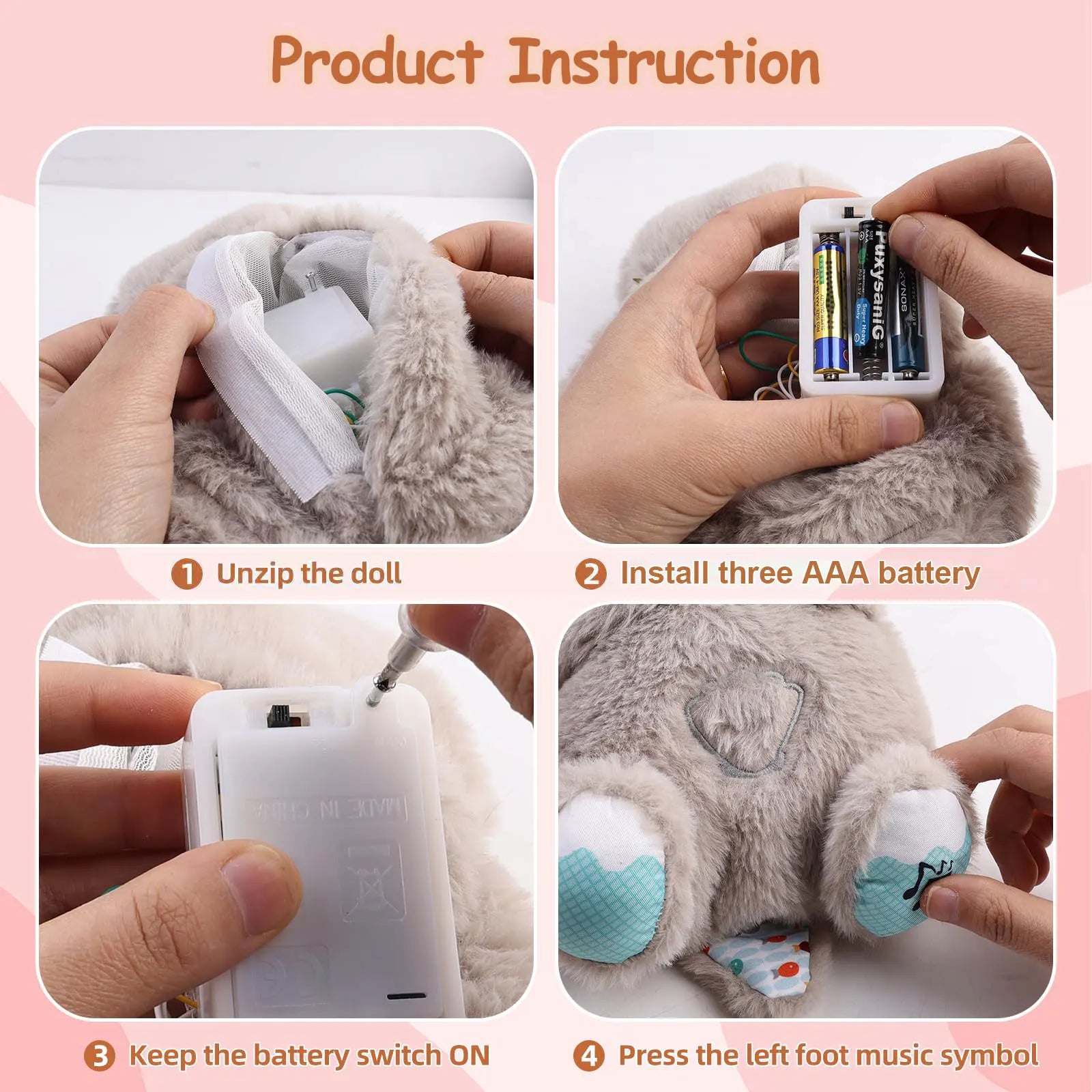 Breathing Otter Sleep and Playmate Otter Musical Stuffed Baby Plush Toy with Light Sound