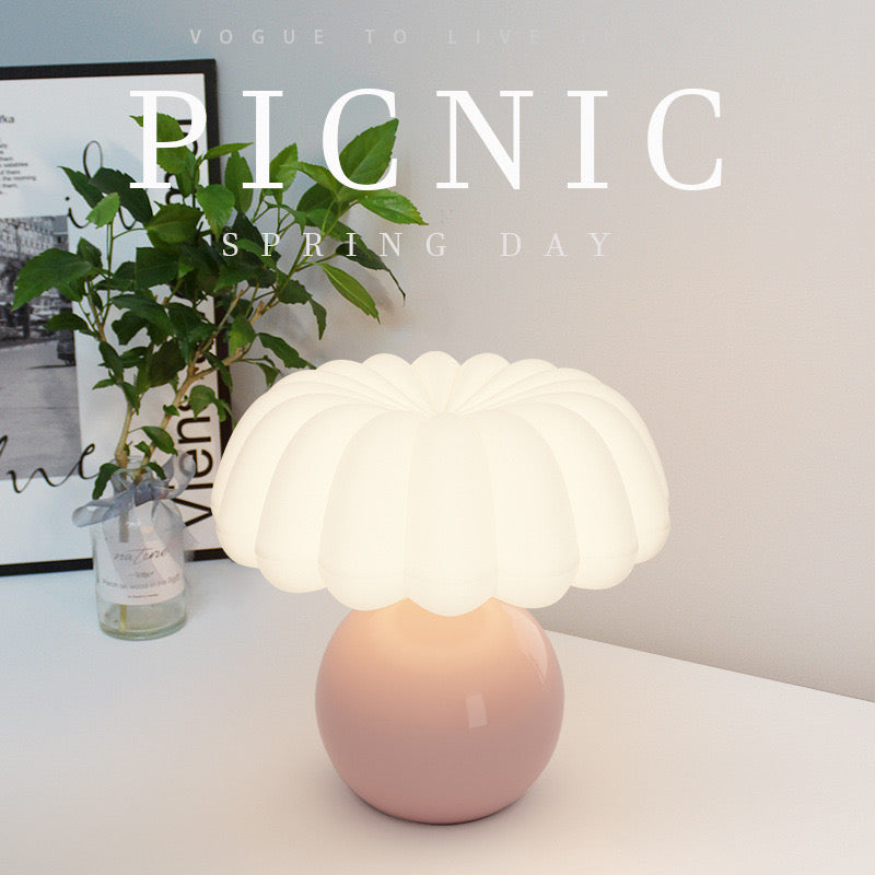 Modern Mushroom Table Lamp Ceramic & Iron Desk Lamp for Living Room & Bedroom Eye Protection Night Light