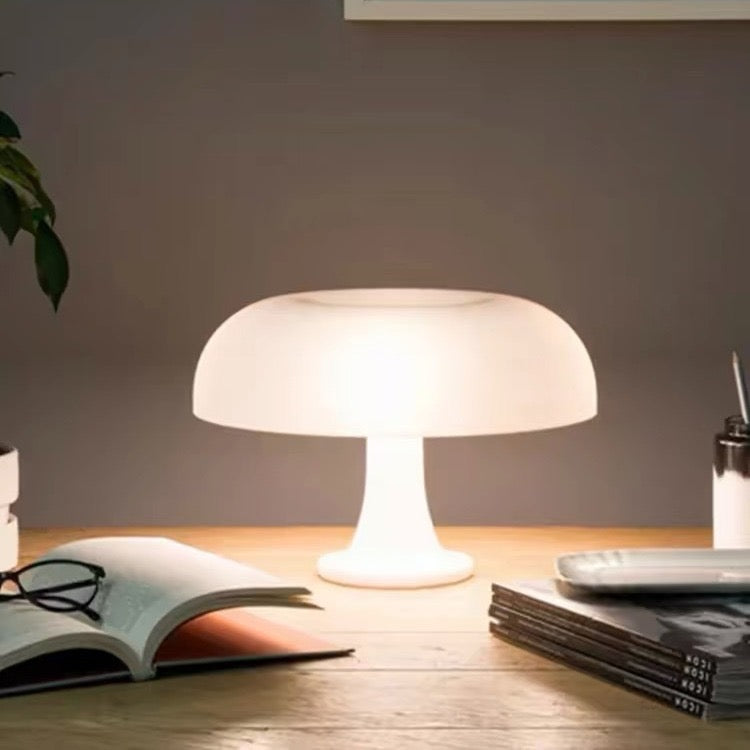 Rechargeable White Mushroom Night Light Adjustable Brightness Kids Lamp Personalized Gift