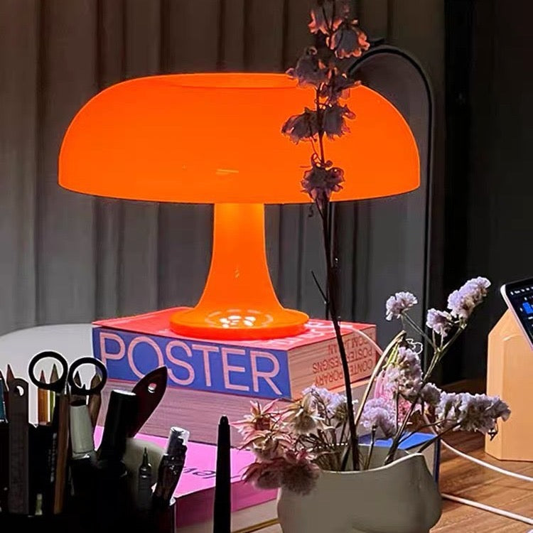 Rechargeable White Mushroom Night Light Adjustable Brightness Kids Lamp Personalized Gift