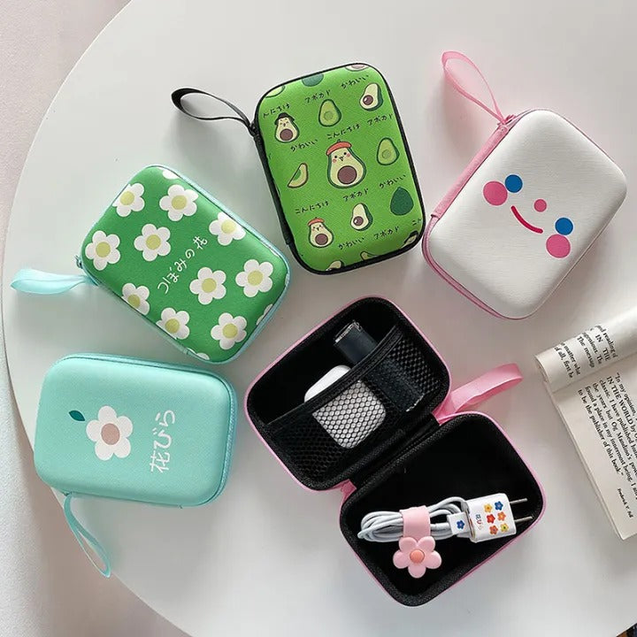 Zipper Coin & Earphone Storage Case Mini Organizer Pouch for Women
