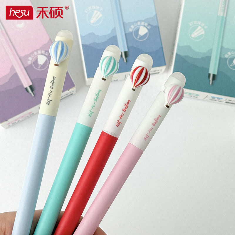 Kawaii Hot Air Balloon Gel Pens Pastel 0.5mm Smooth Ink Retractable Cute Stationery