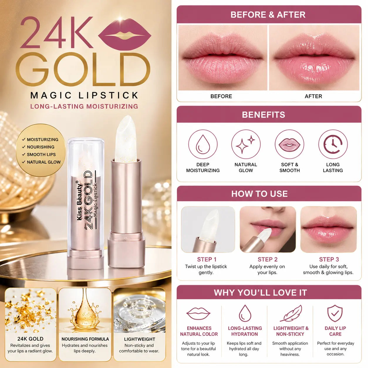 24K Gold Magic Moisturizing Lipstick
