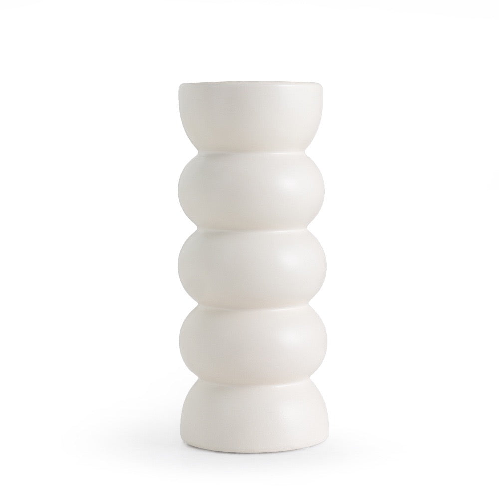 Nordic Style Purple Ceramic Long Neck Vase Threaded Fine Flower Vase for Living Room Decoration
