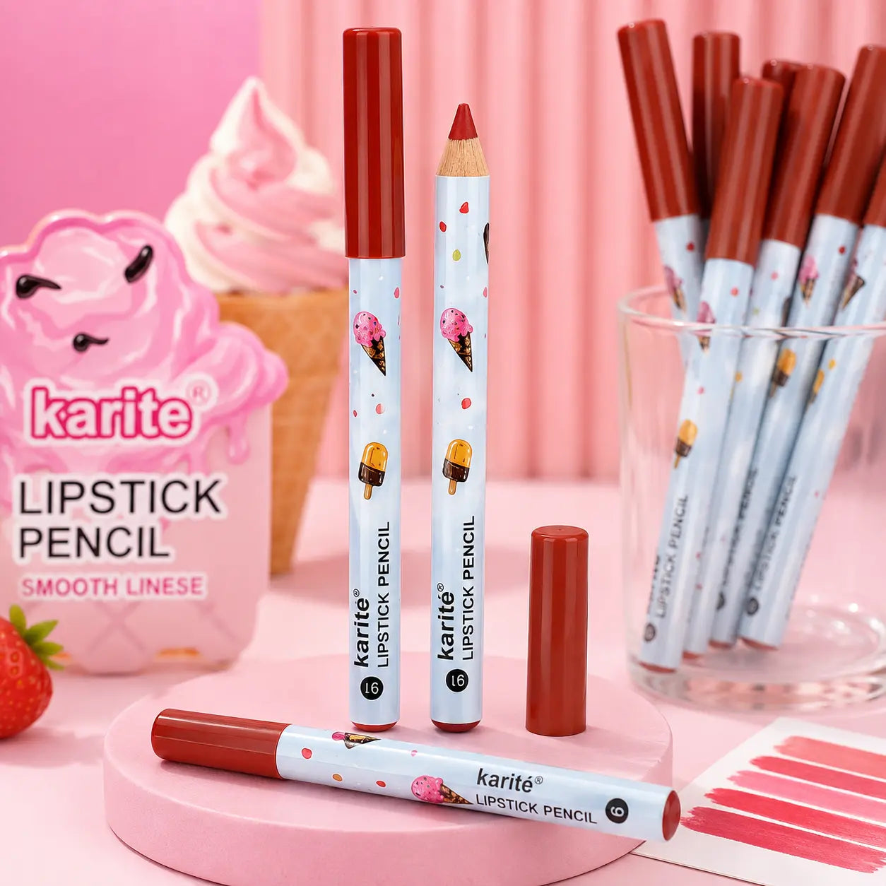 Pack Of 12 Smooth Matte Lipstick Pencil