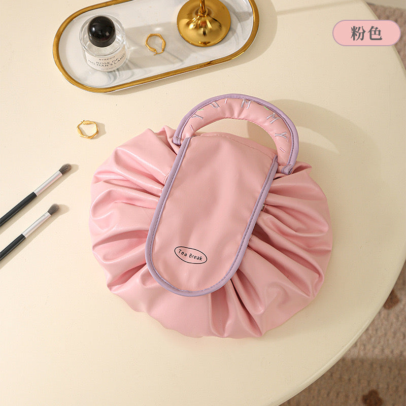 Large Capacity Makeup Bag Waterproof Luxury PU Leather Travel Cosmetic Organizer