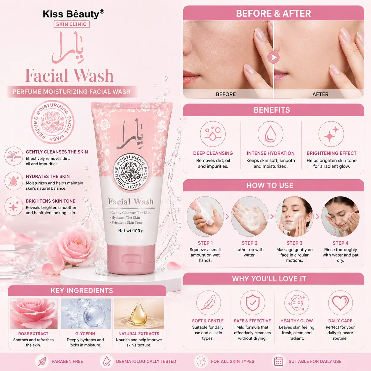 Perfume Moisturizing Facial Wash 100g