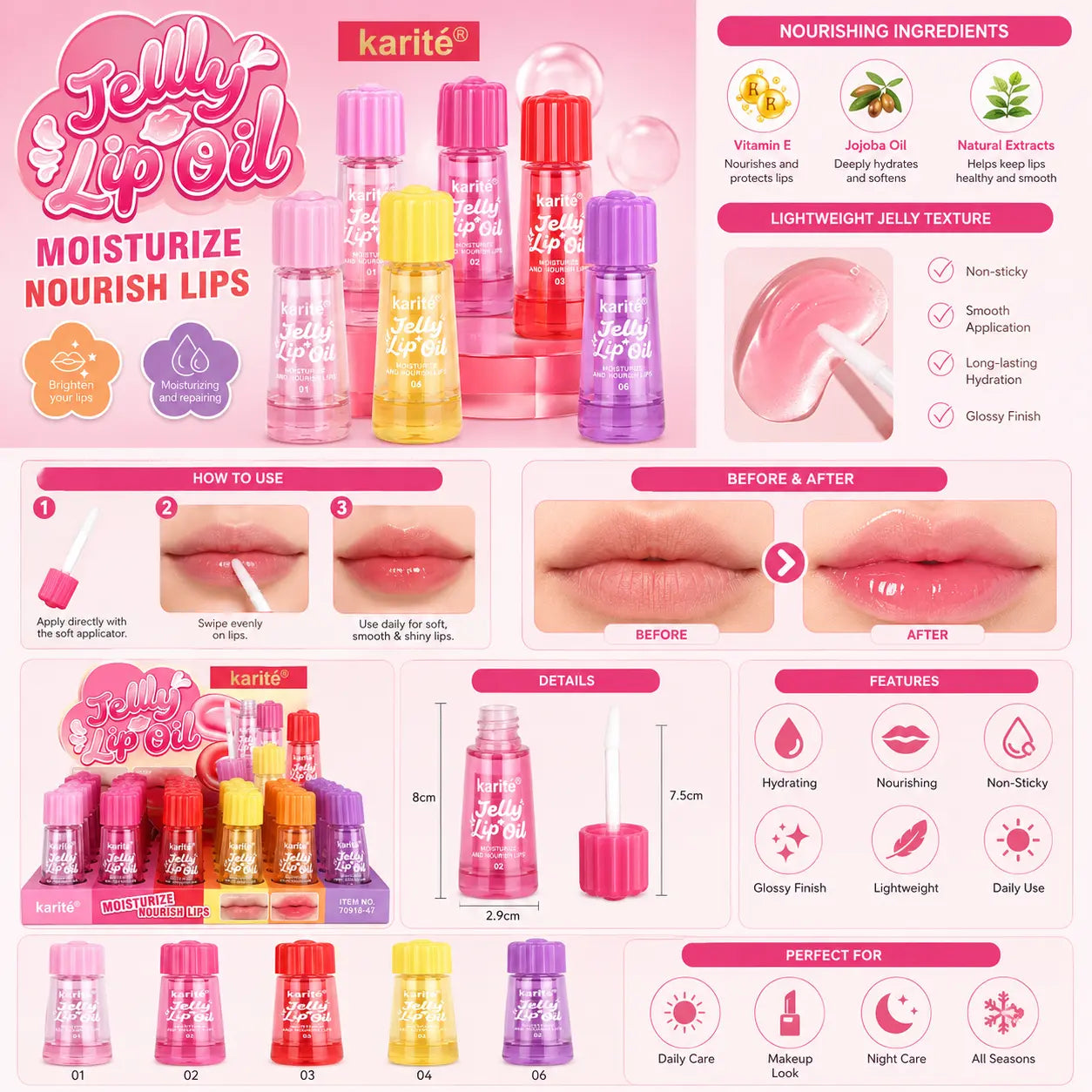 Jelly Lip Oil Moisturizing & Nourishing Lip Care