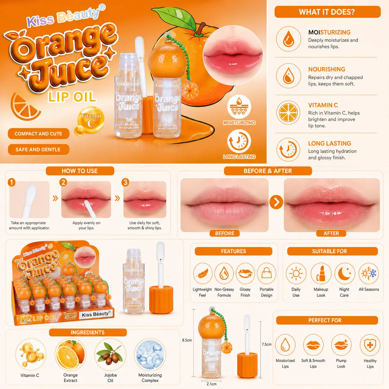 Orange Juice Moisturizing Lip Oil
