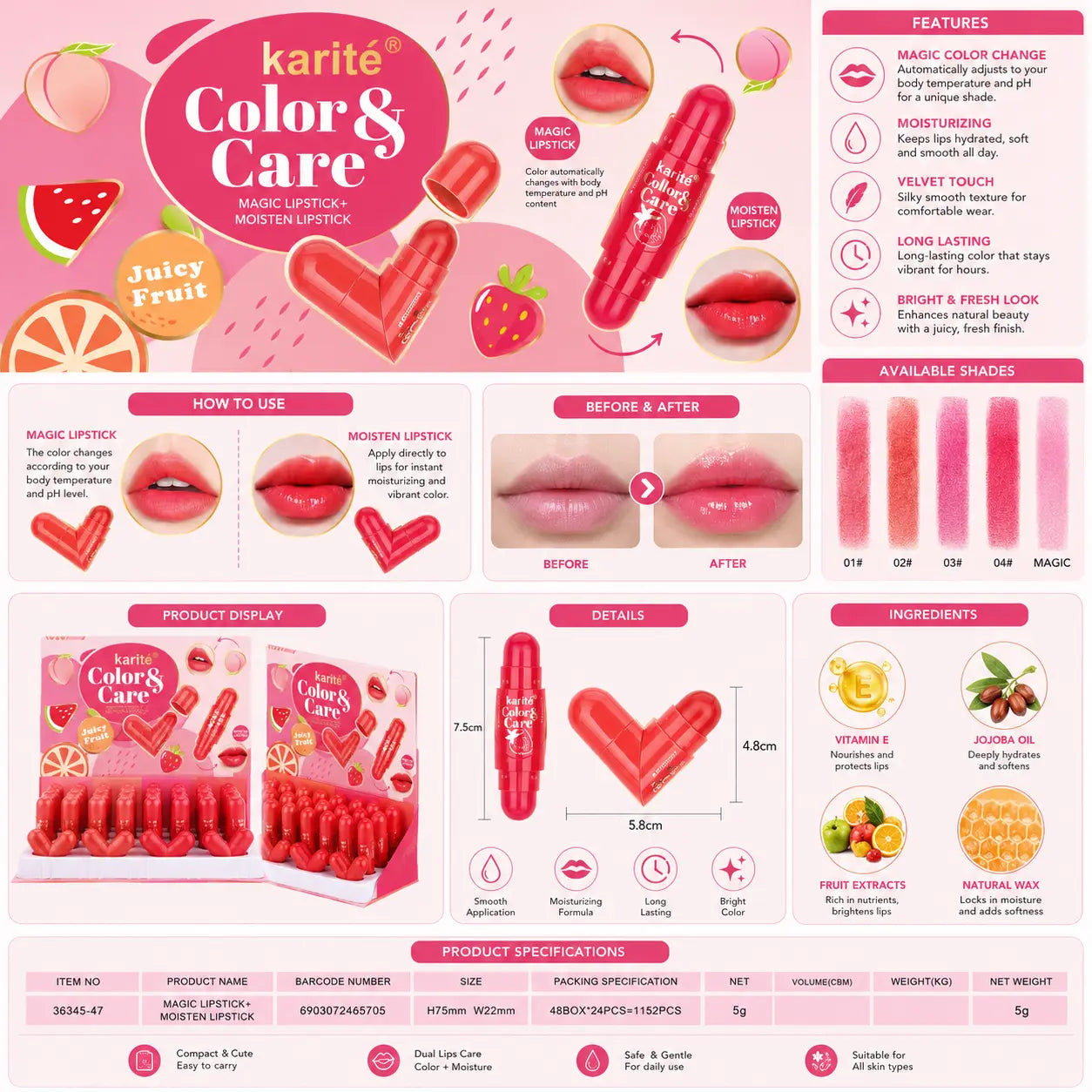 Color & Care Magic Lipstick + Moisturizing Lipstick