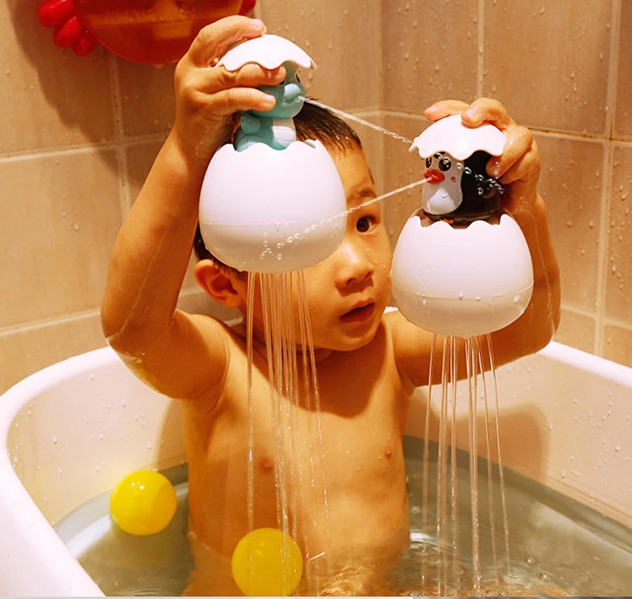 Kids Bath Toys Baby Cute Duck Penguin Egg Water Spray Sprinkler