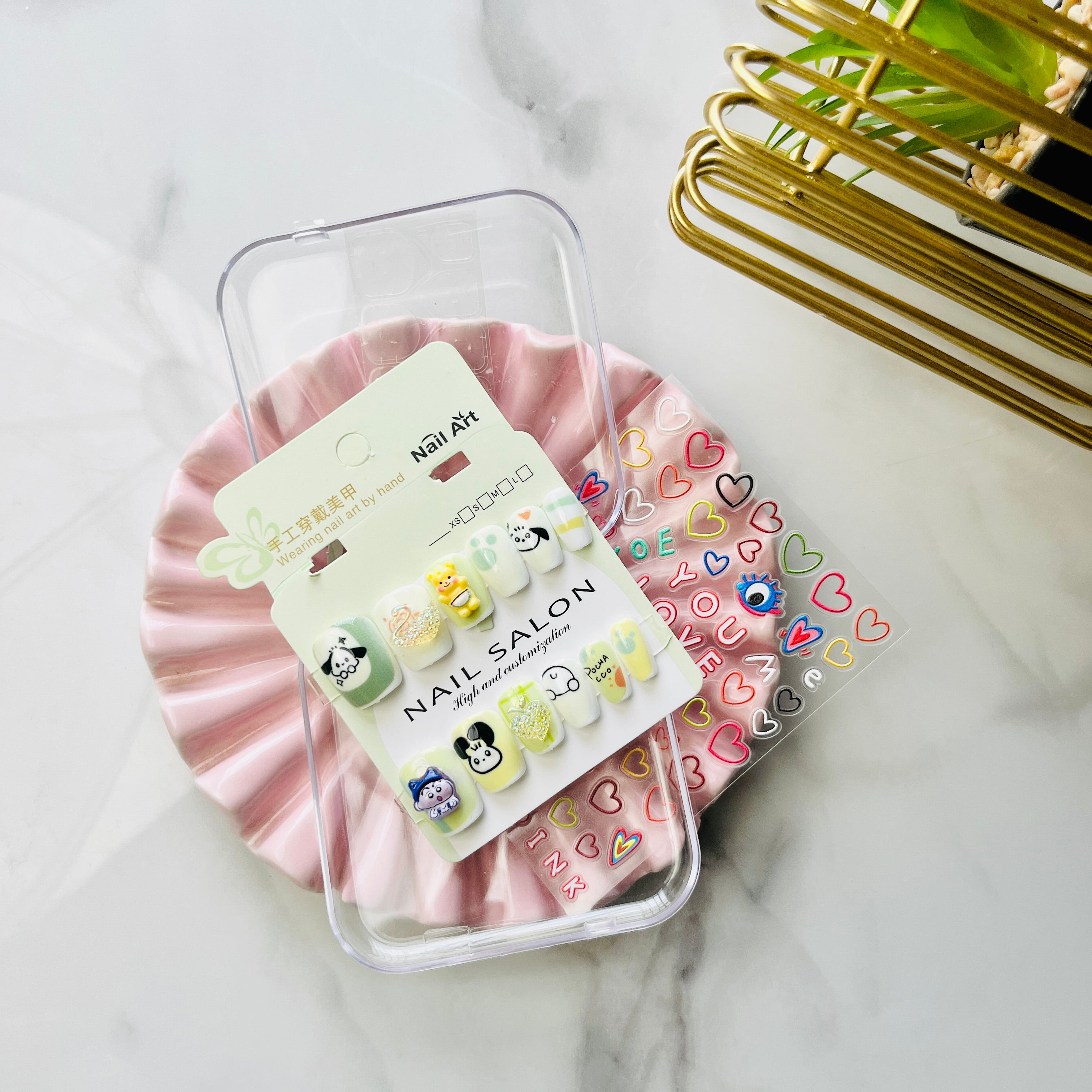 Cartoon Character Nail Art Set Cute DIY Nails for Kids