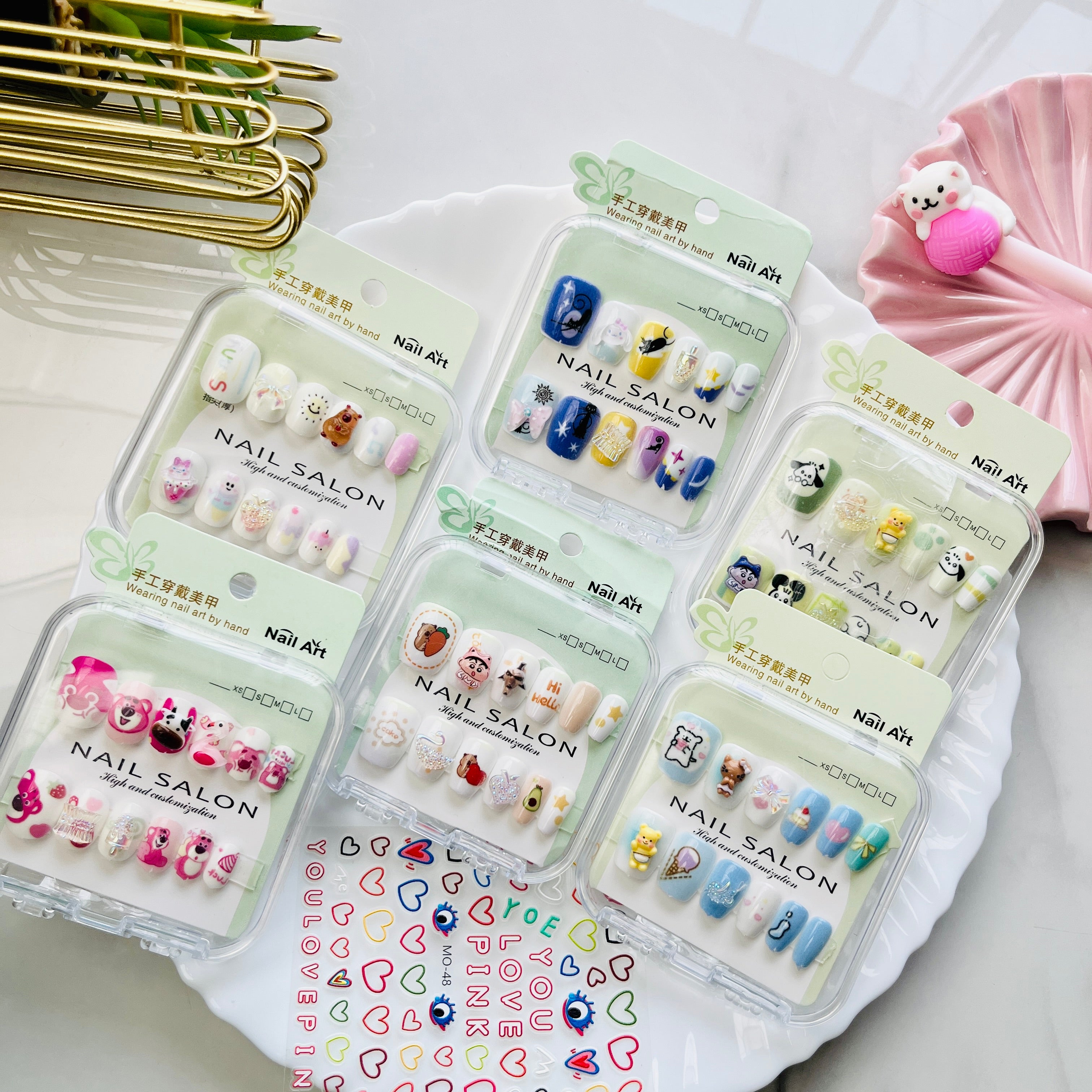 Cartoon Character Nail Art Set Cute DIY Nails for Kids