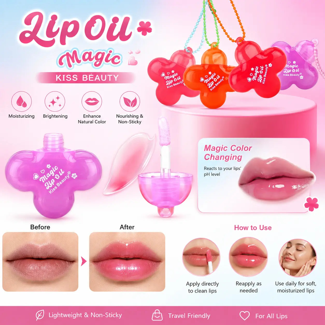 Magic Color Changing Lip Oil Keychain