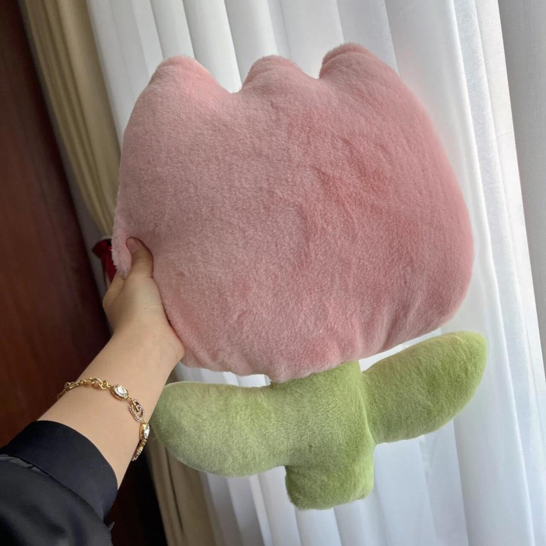 40CM Tulip Plush Flower Pillow Soft Plant Cushion Doll for Room Decor & Gifting