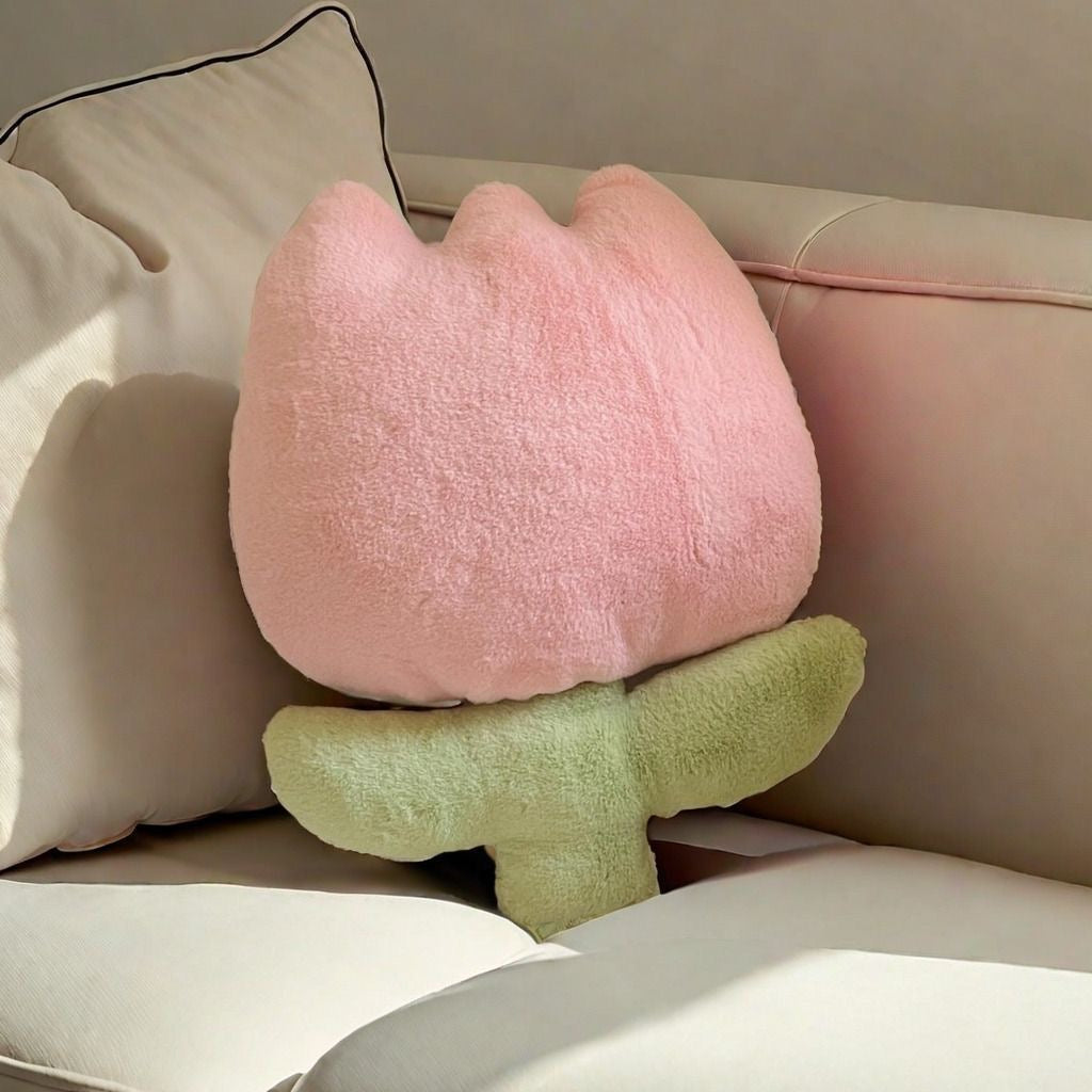 40CM Tulip Plush Flower Pillow Soft Plant Cushion Doll for Room Decor & Gifting