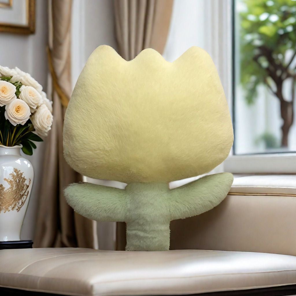 40CM Tulip Plush Flower Pillow Soft Plant Cushion Doll for Room Decor & Gifting