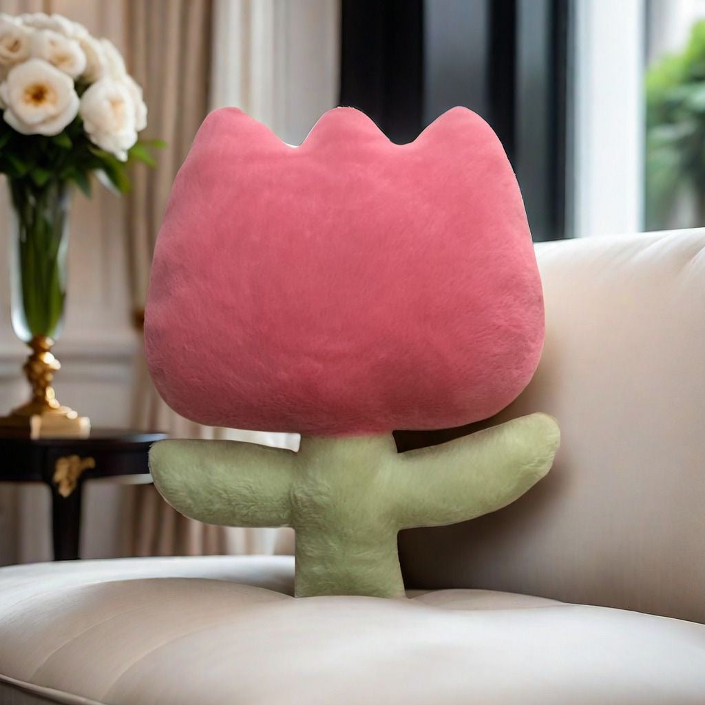 40CM Tulip Plush Flower Pillow Soft Plant Cushion Doll for Room Decor & Gifting