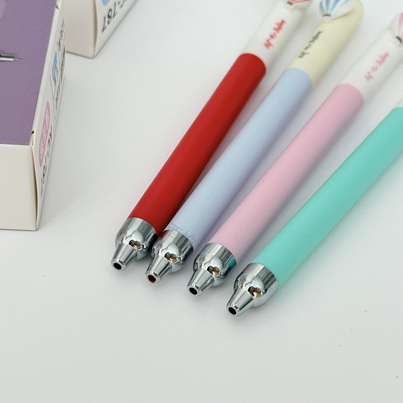 Kawaii Hot Air Balloon Gel Pens Pastel 0.5mm Smooth Ink Retractable Cute Stationery