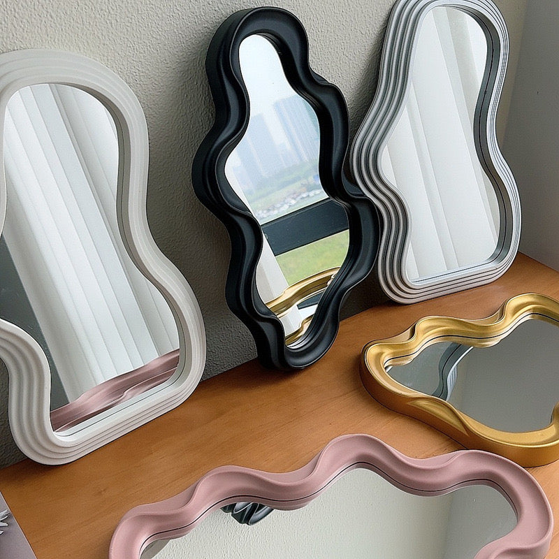 Cloud Shaped Makeup Mirror Wall Mounted & Desktop Standing Irregular Vanity Mirror
