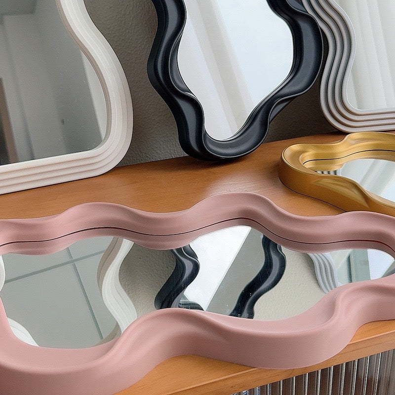 Cloud Shaped Makeup Mirror Wall Mounted & Desktop Standing Irregular Vanity Mirror