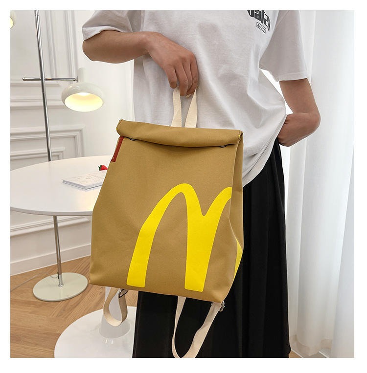Paper Bag Style Drawstring Bucket Bag Large Capacity Bag pack