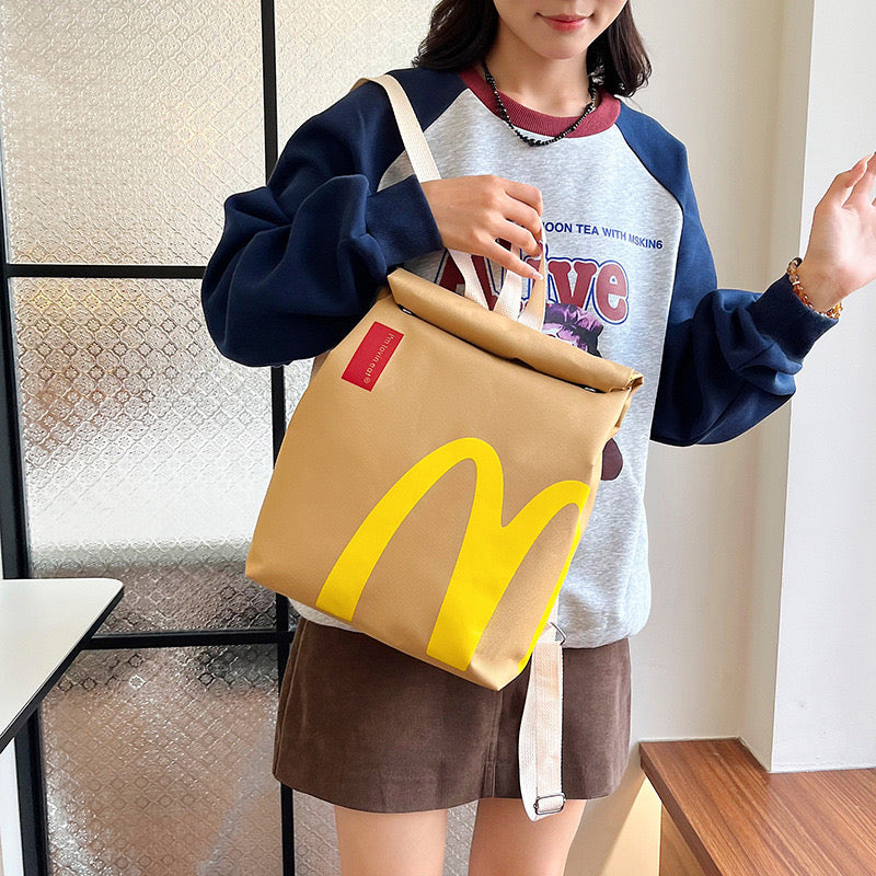 Paper Bag Style Drawstring Bucket Bag Large Capacity Bag pack