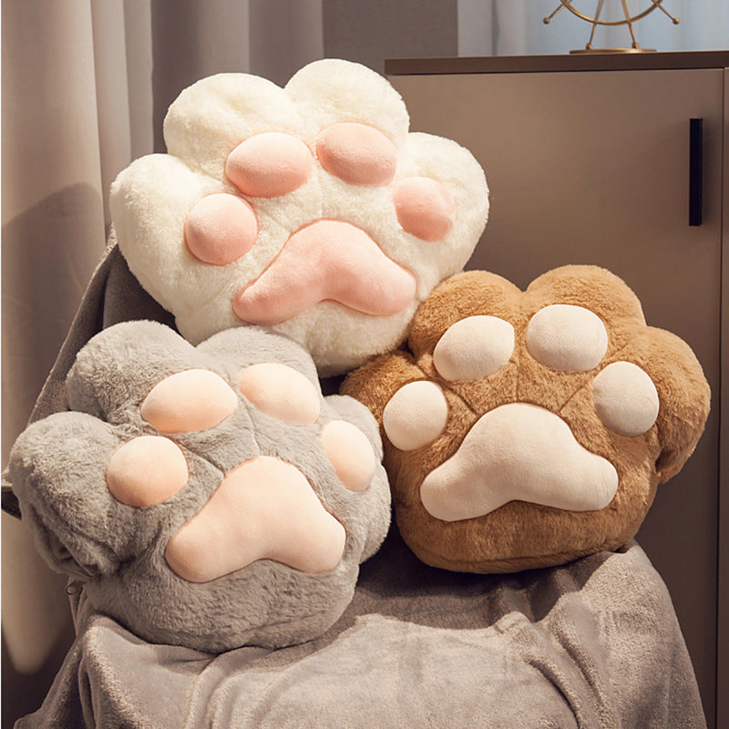 Cute Cat Paw Chair Pillow Cushion With Mini Blanket