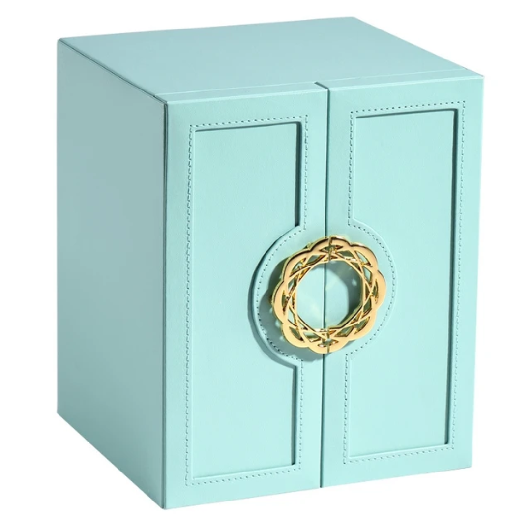 Luxury Large Capacity Jewelry Gift Box with Door & Drawer Portable Organizer Case