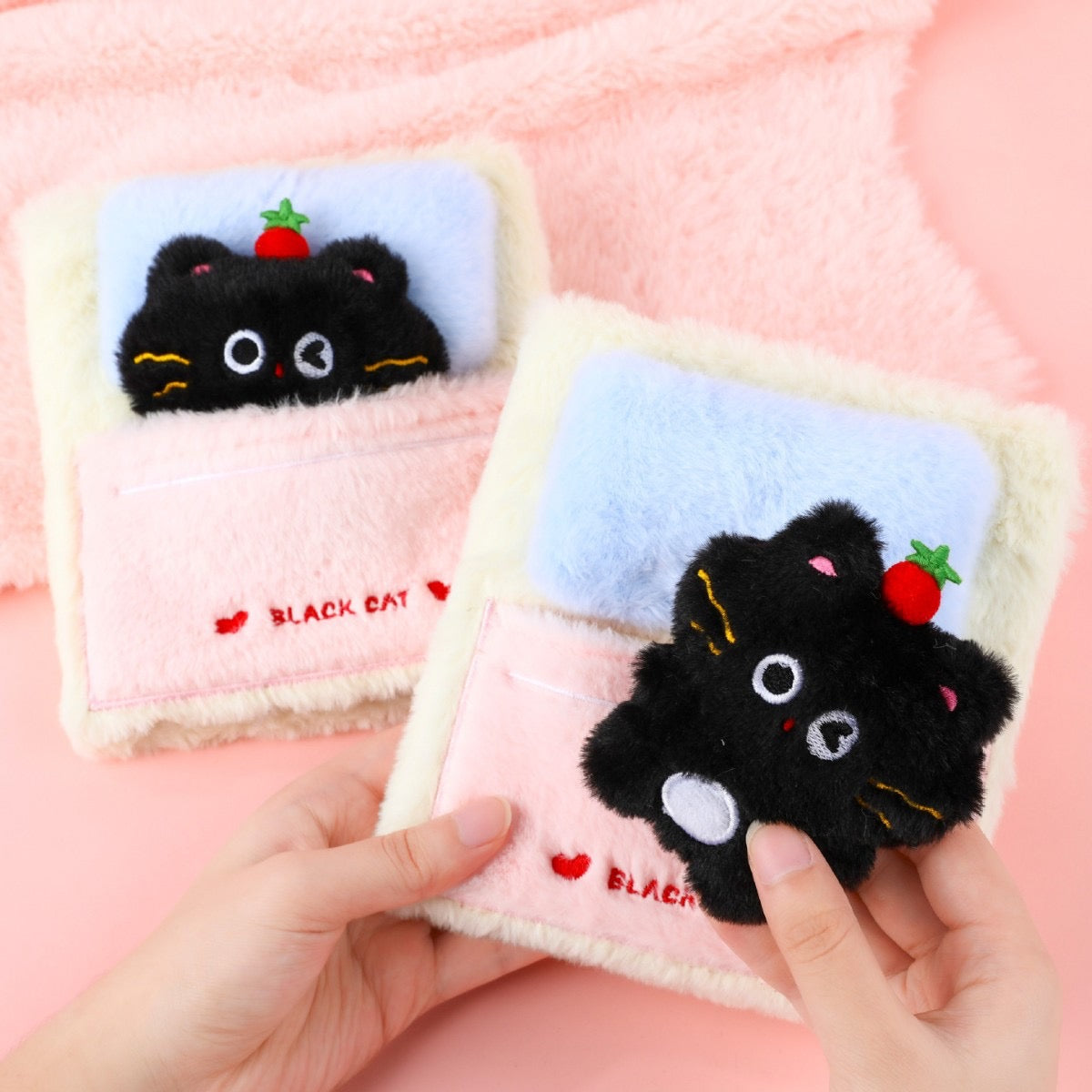 Kawaii Sleeping Puppy Fuzzy Notebook  Removable Plush plus Pastel Pages