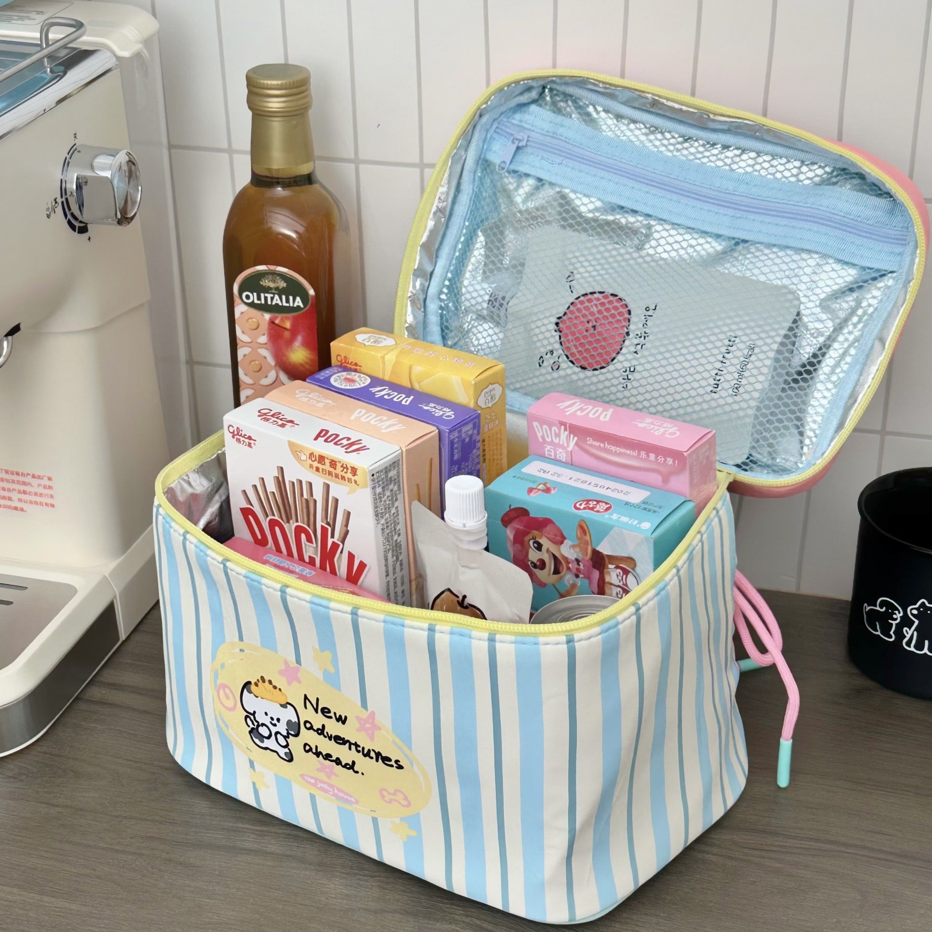 Cartoon Puppy Makeup & Lunch Bag Cute Square Zipper Cosmetic Case