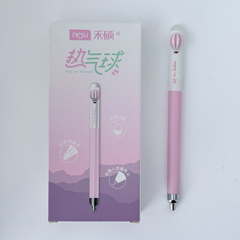Kawaii Hot Air Balloon Gel Pens Pastel 0.5mm Smooth Ink Retractable Cute Stationery