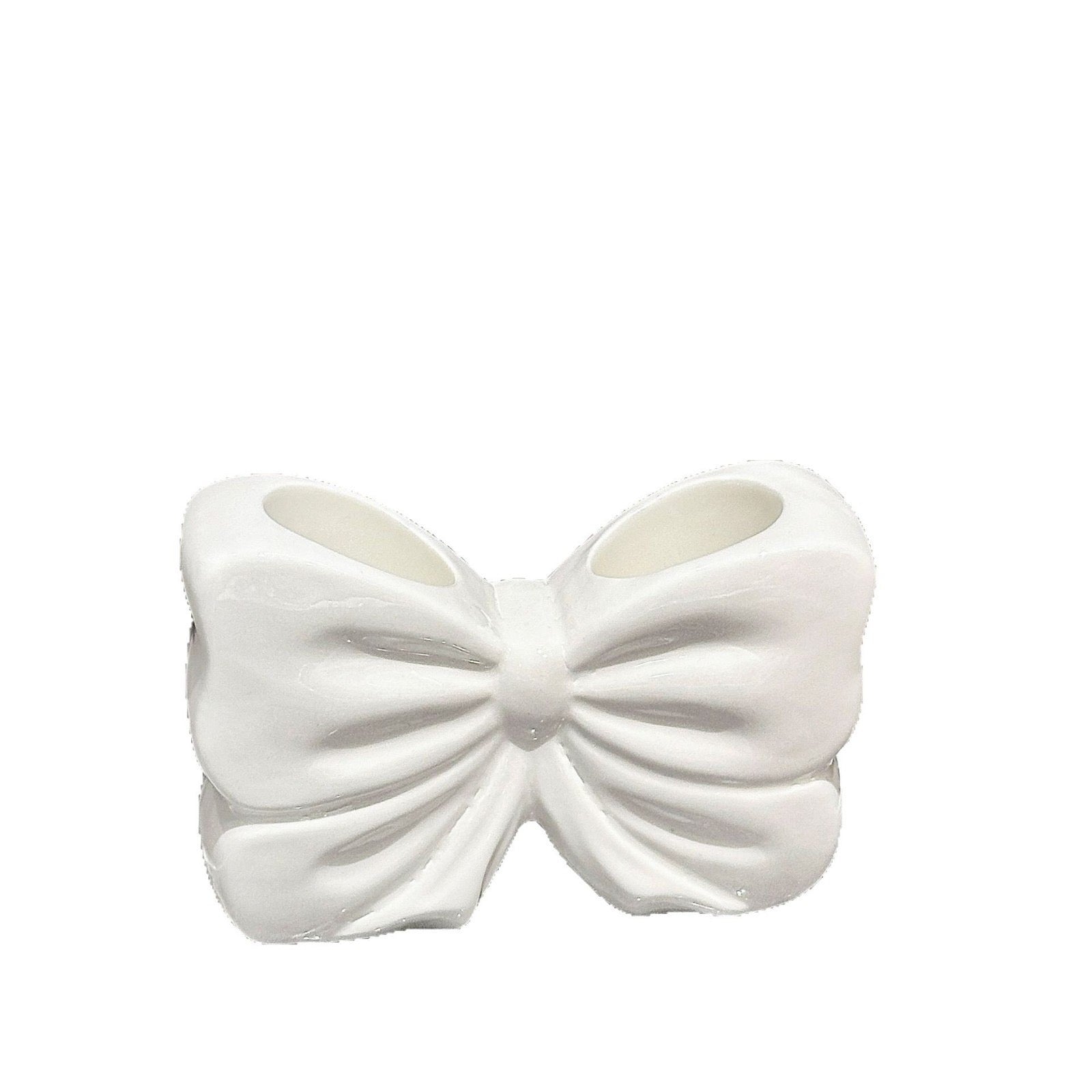 Creative Ceramic Bow Toothbrush Holder Cute Toothpaste Storage Rack for Bathroom Vanity Aesthetic Brush Organizer Ornament