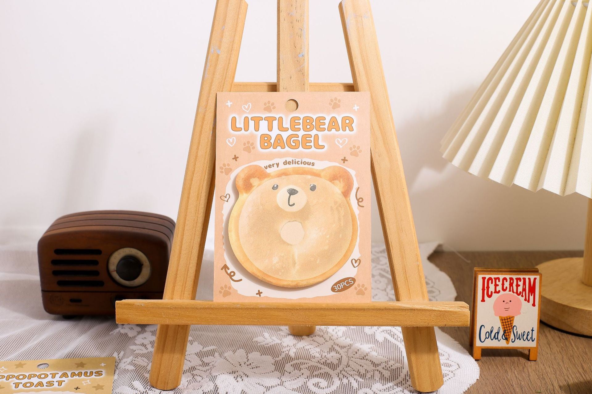 Kawaii Animal Bread Sticky Notes  Puppy, Bear & Hippo Memo Pads