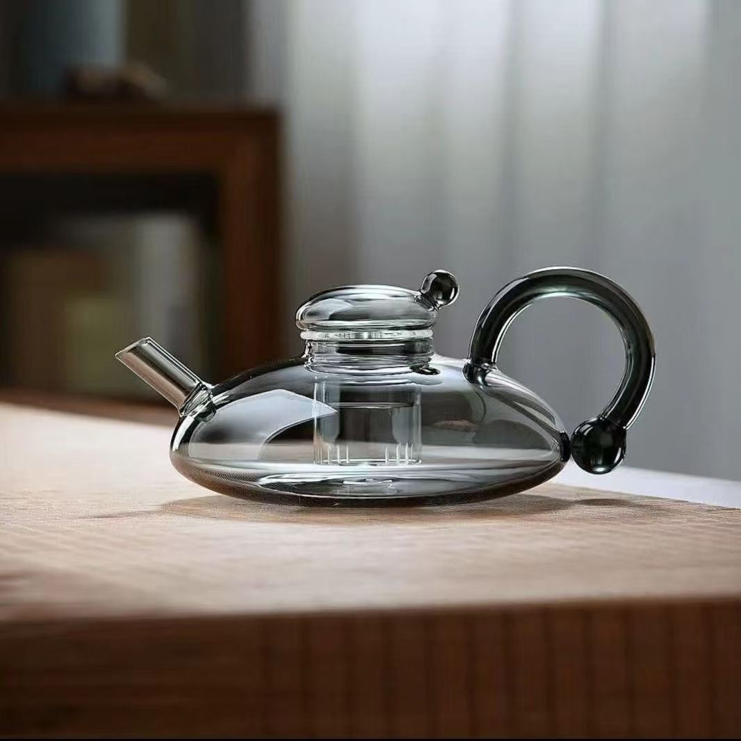 Scandinavian Borosilicate Glass Teapot Set Heat Resistant Teapot & Tea Cup Set Minimalist Luxury Tea Set for Home & Office
