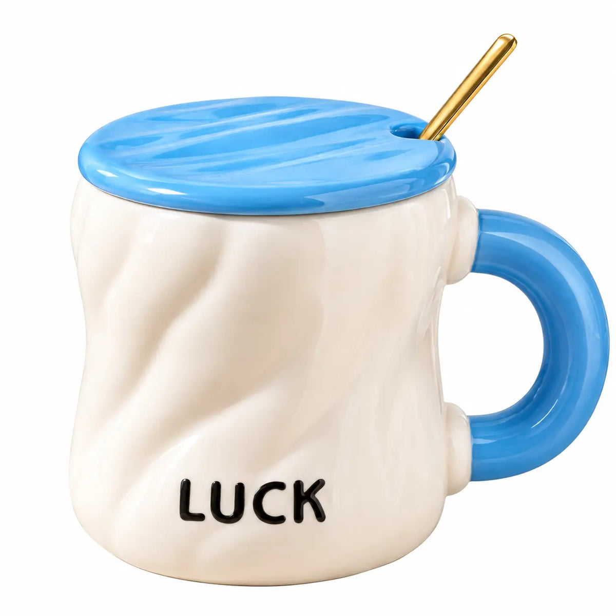 Positive Vibes Ceramic Mug with Lid & Spoon