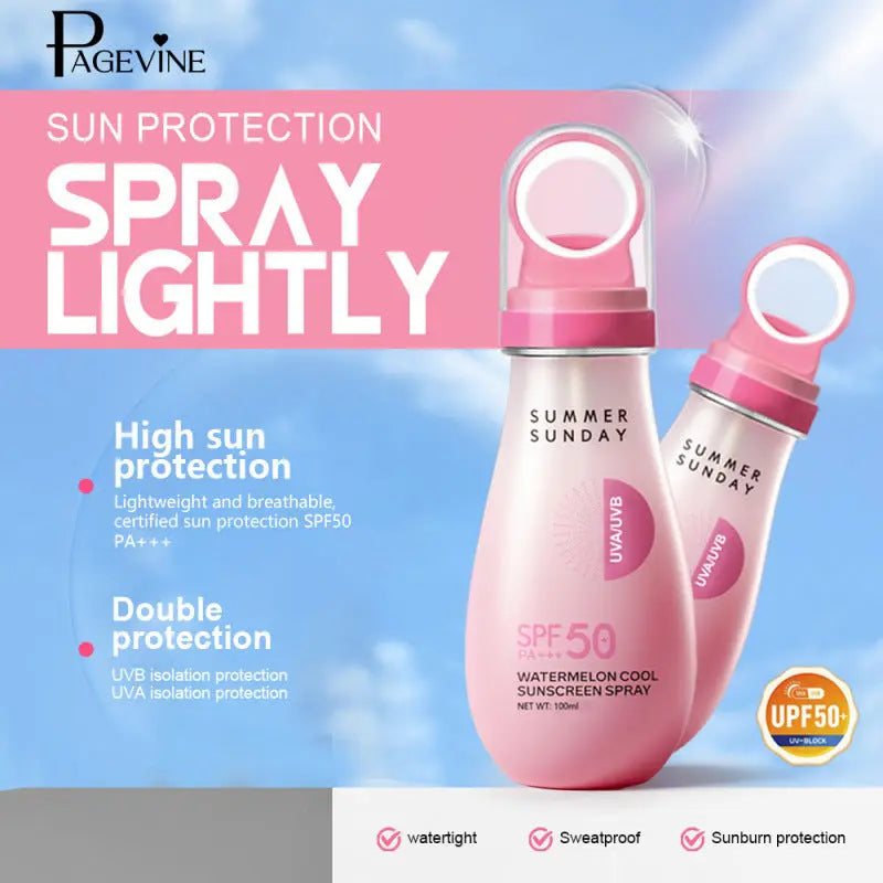 Watermelon Cool Sunscreen Spray SPF 50 Lightweight UV Protection Mist Sparkels  Sparkels