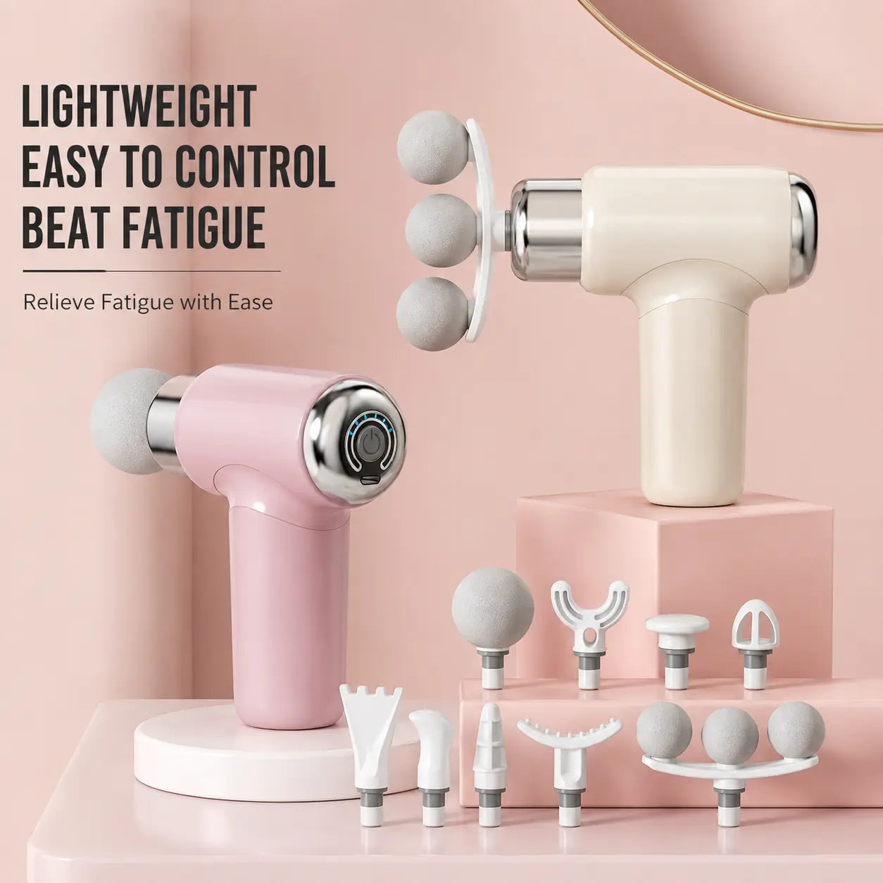 Rechargeable Handheld Electric Body Massager with Multiple Massage Heads