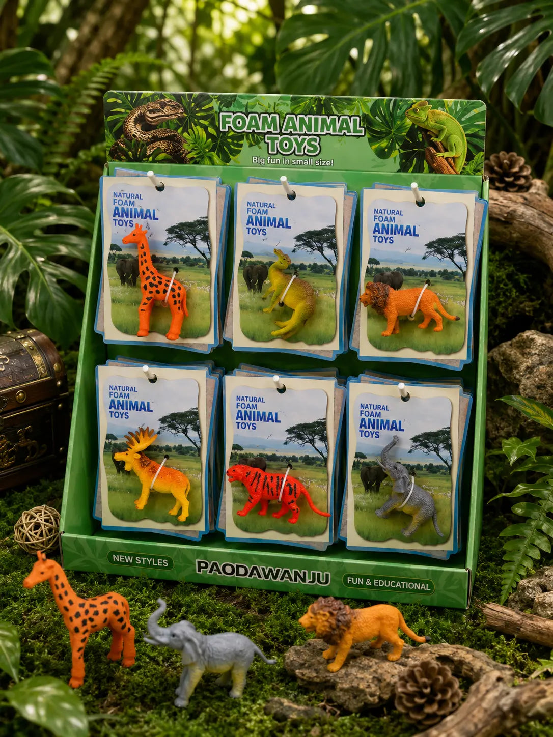 Mini Foam Wild Animal Toy Soft Safari Animal Figure for Kids