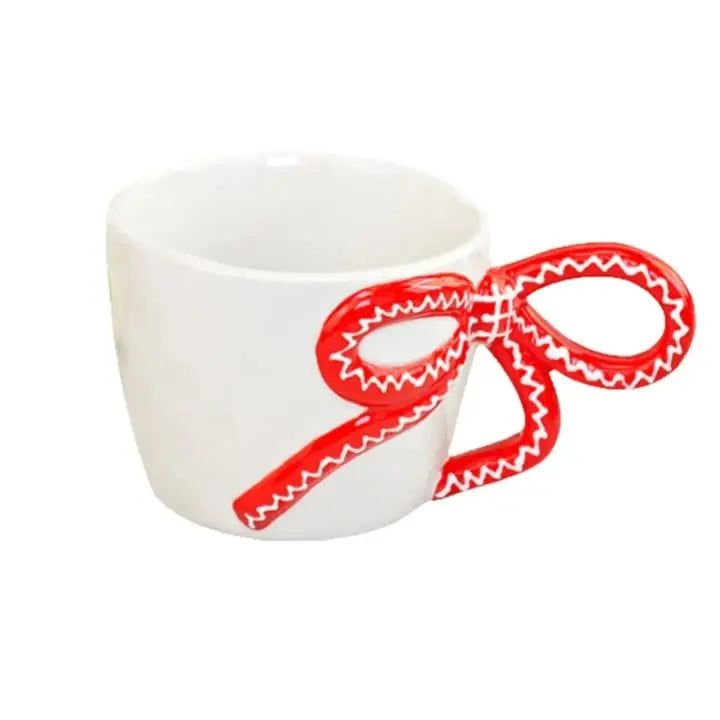 3D Bow Handle Ribbon Charm Ceramic Mug Sparkels 2899.00 Sparkels