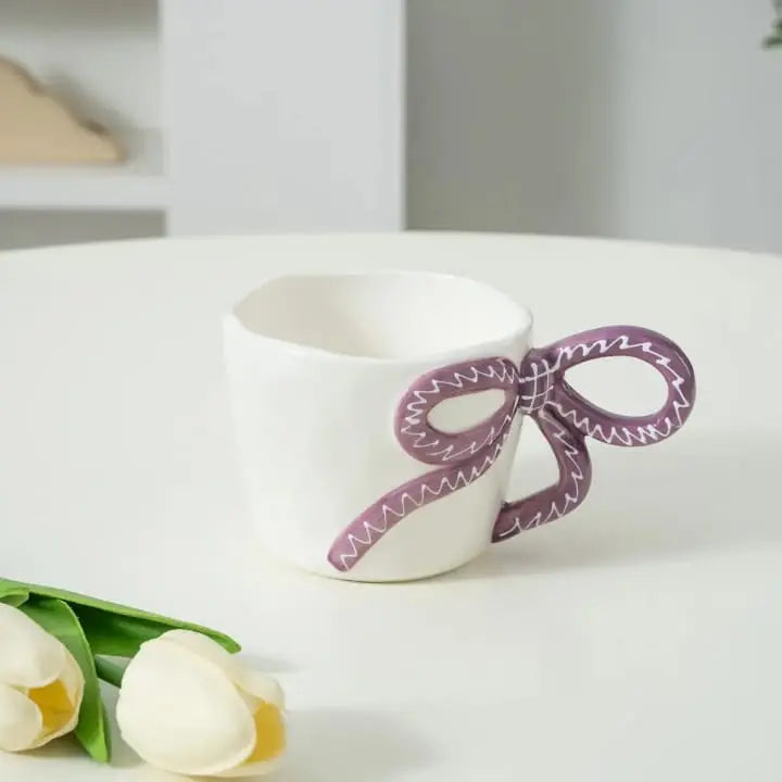 3D Bow Handle Ribbon Charm Ceramic Mug Sparkels 2899.00 Sparkels