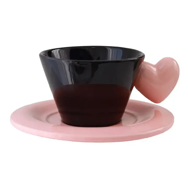 Elegant Heart Handle Ceramic Cup & Saucer Set without Spoon Sparkels 3199.00 Sparkels