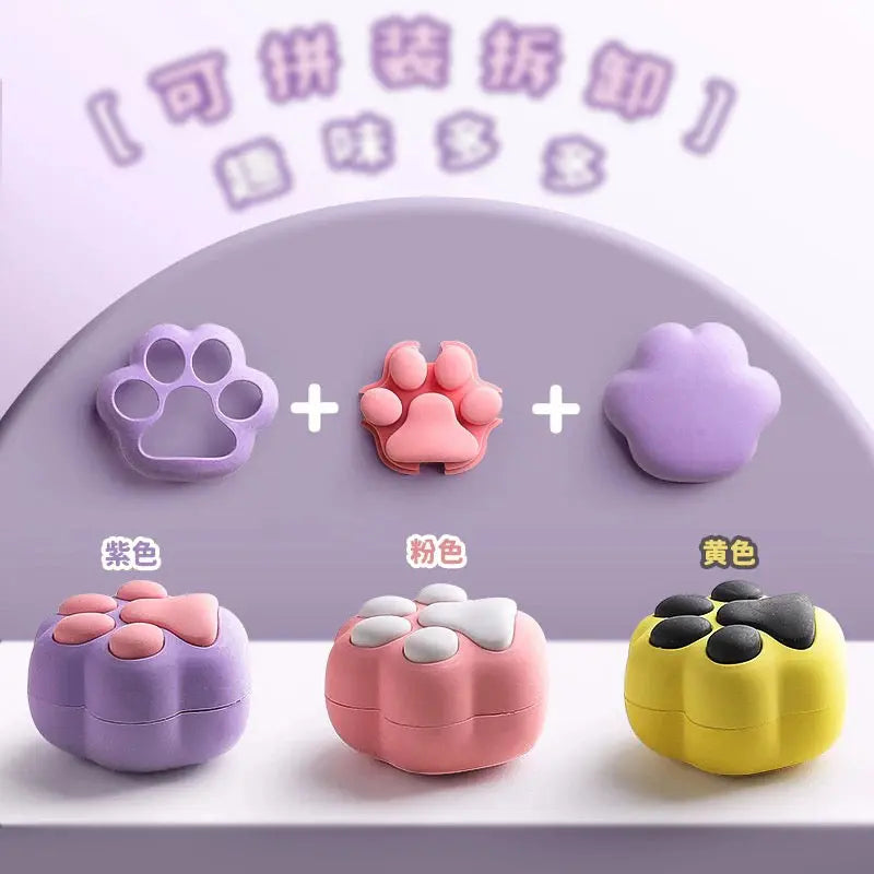 Cute Cat Paw Eraser Soft Squishy Cartoon Paw Eraser for Kids, Students & Desk Decor Sparkels  Sparkels