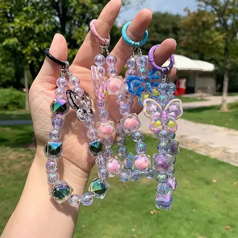 Crystal Butterfly Beaded Phone Wrist Strap