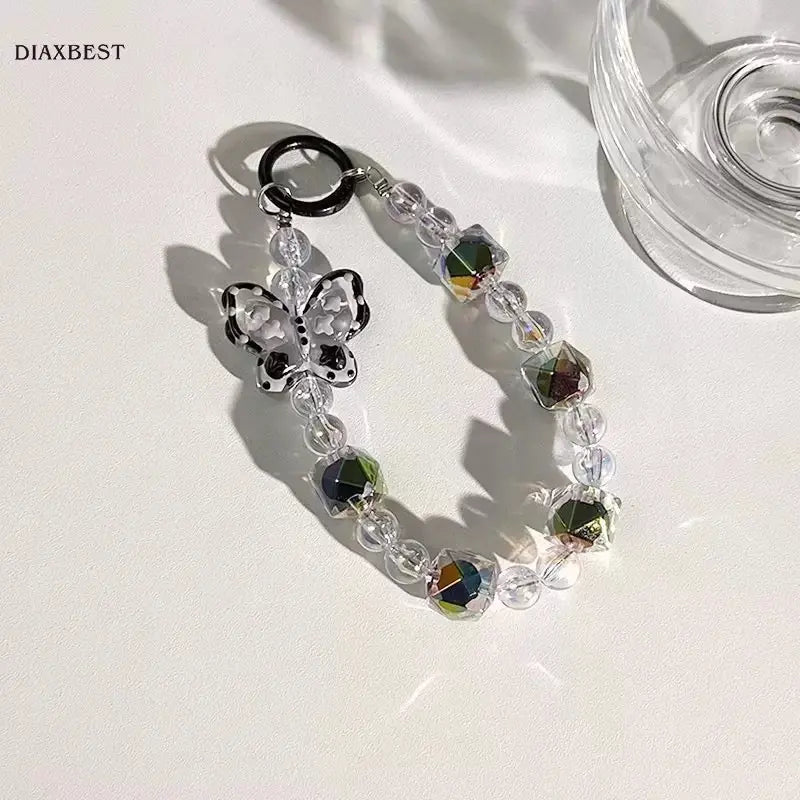 Crystal Butterfly Beaded Phone Wrist Strap