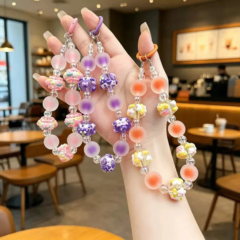 Cute Fruit & Candy Beaded Phone Wrist Strap
