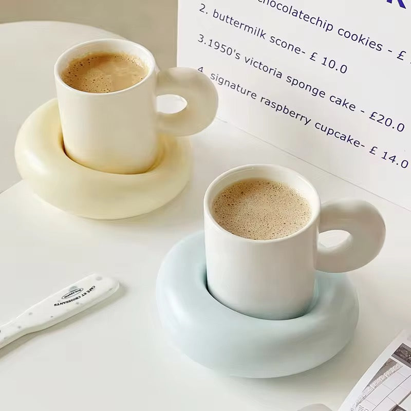 Matt Ceramic Coffee Mugs and Saucers Home Lovers Office Coffee Cups Creative Ceramic Drinking Utensils Living Room Decoration