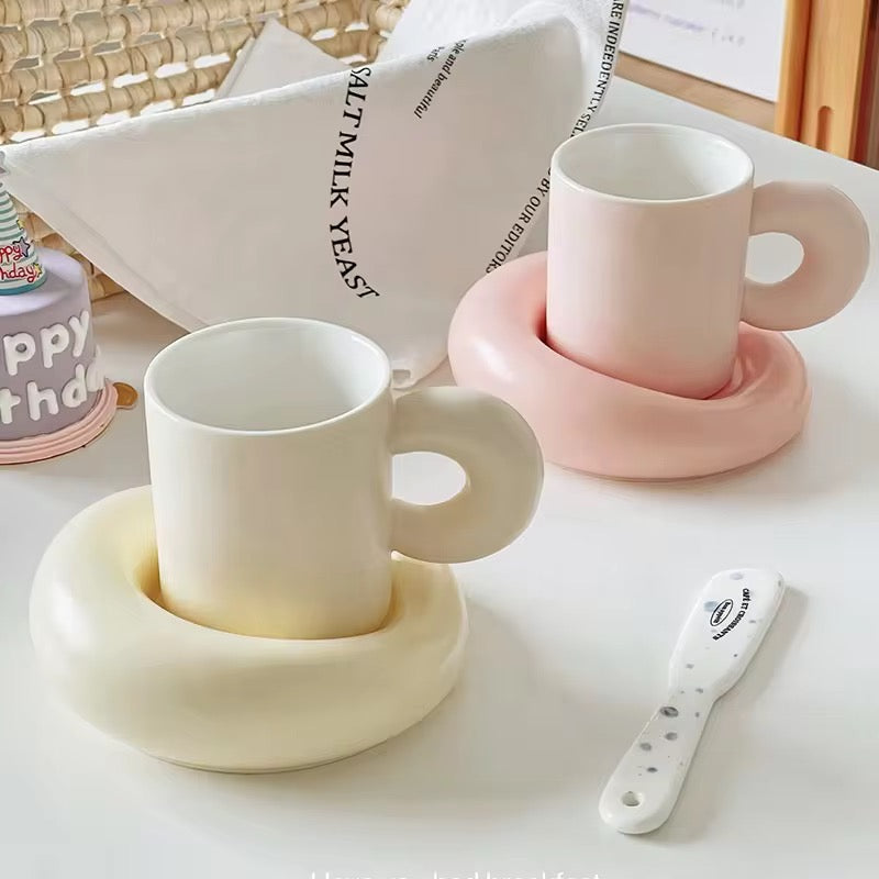 Matt Ceramic Coffee Mugs and Saucers Home Lovers Office Coffee Cups Creative Ceramic Drinking Utensils Living Room Decoration