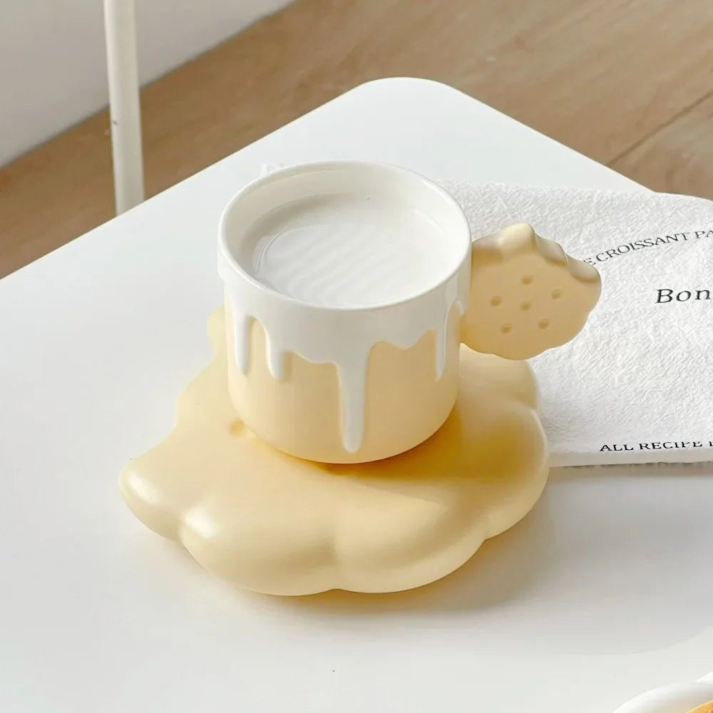 240ml Creative Biscuit Mug Dish Irregular Shape Ceramic Cup